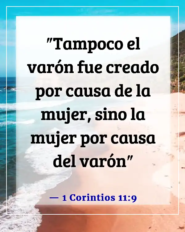 Versículos de la Biblia sobre la esposa sometiéndose al esposo (1 Corintios 11:9)