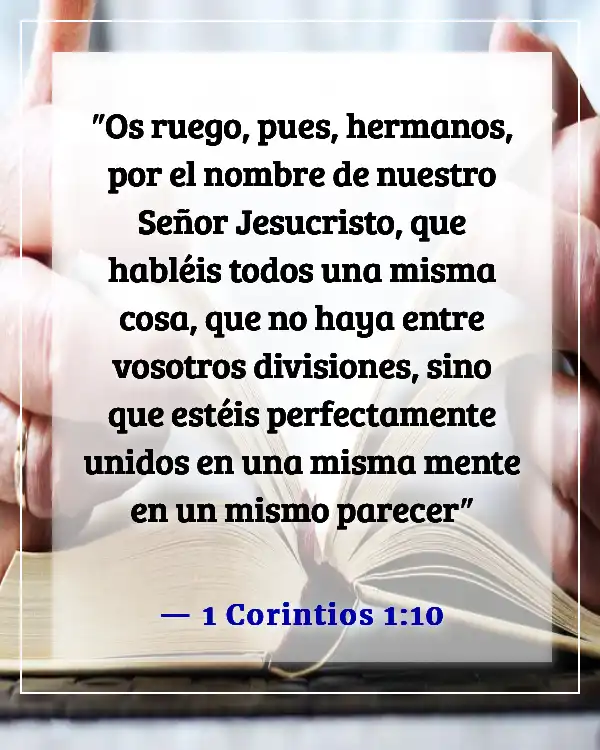 Versículos de la Biblia sobre el trabajo en equipo (1 Corintios 1:10)