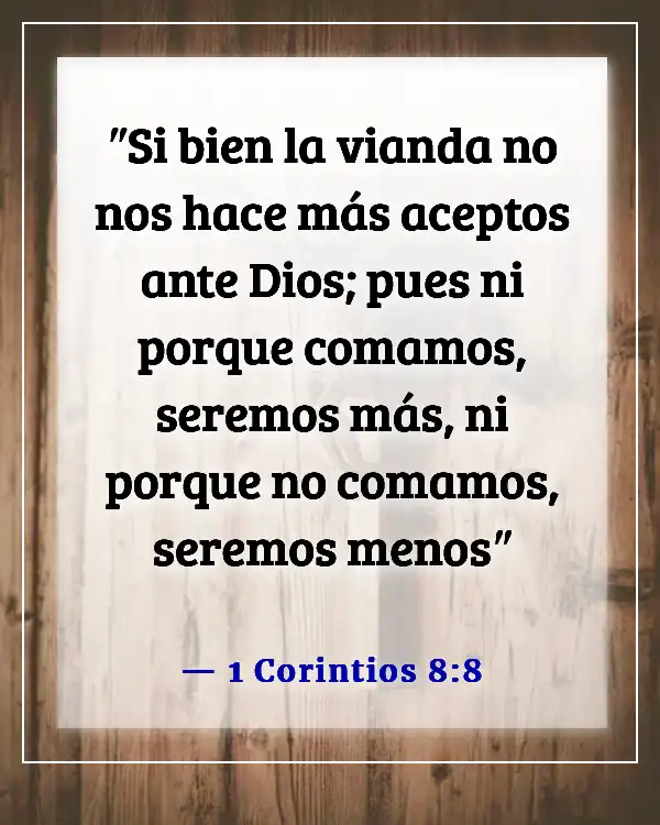 Versículo de la Biblia sobre bendiciones alimenticias (1 Corintios 8:8)