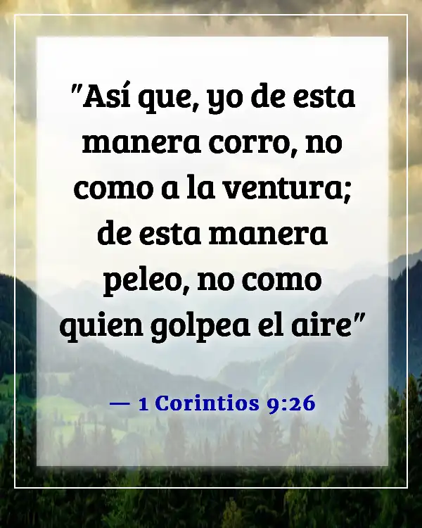 Versículo de la Biblia sobre correr la carrera con perseverancia (1 Corintios 9:26)