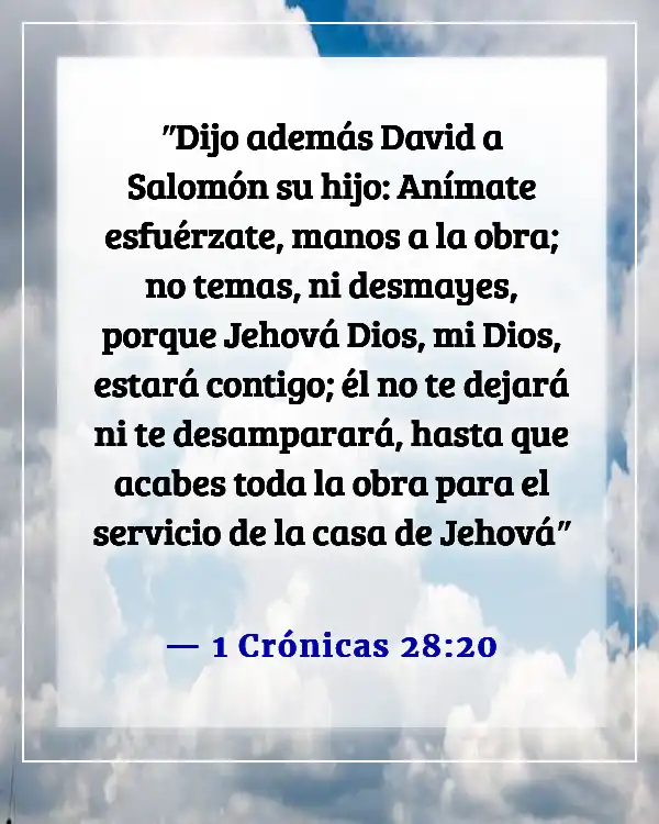 Versículos de la Biblia sobre la victoria sobre el miedo (1 Crónicas 28:20)