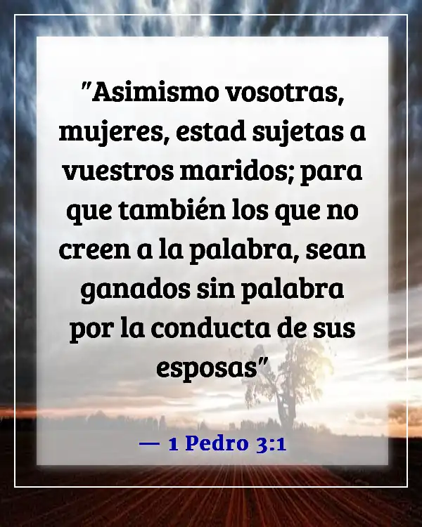 Versículos de la Biblia sobre dejar el hogar por el matrimonio (1 Pedro 3:1)