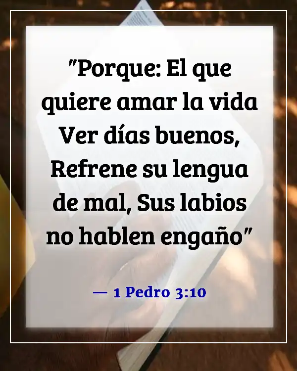 Versículos de la Biblia sobre decir malas palabras y lenguaje (1 Pedro 3:10)