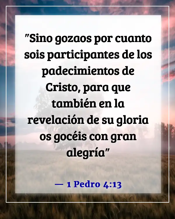 Versículo de la Biblia sobre regocijarse en pruebas y tentaciones (1 Pedro 4:13)