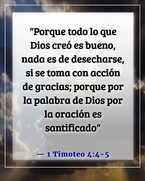 Versículo de la Biblia sobre comer y beber juntos (1 Timoteo 4:4-5)