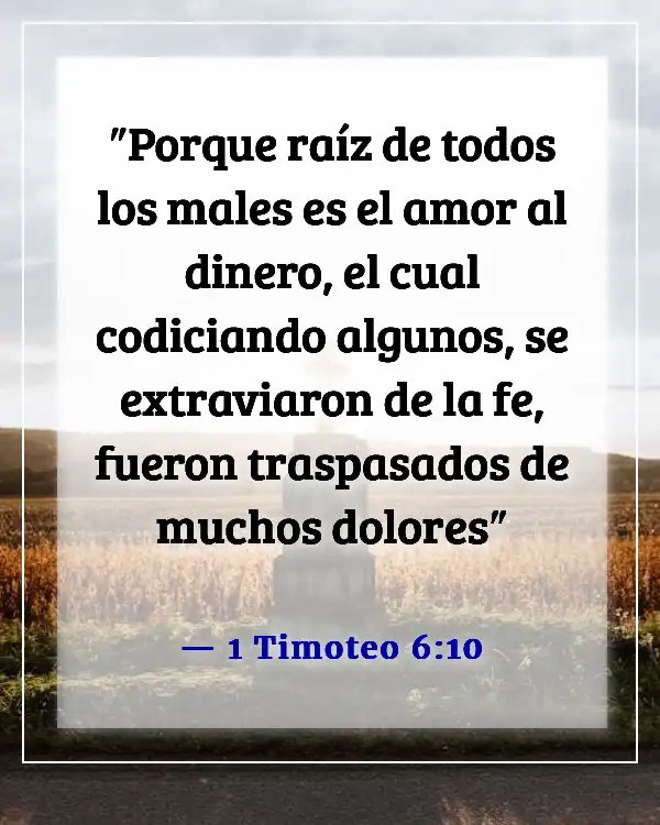 Versículos de la Biblia sobre no seguir al mundo (1 Timoteo 6:10)