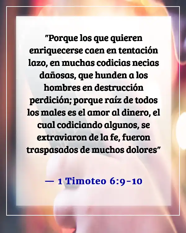 Versículos de la Biblia sobre juntarse con malas compañías (1 Timoteo 6:9-10)