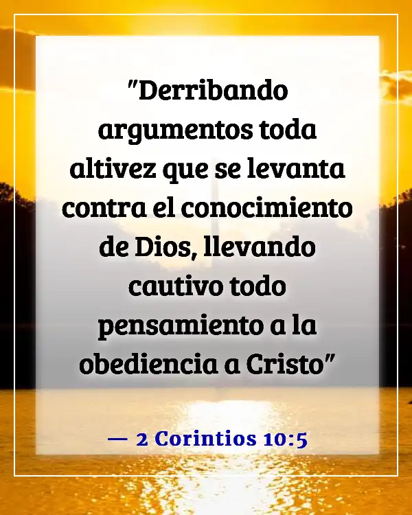 Versículos de la Biblia sobre el exceso de pensamiento para pensamientos intrusivos (2 Corintios 10:5)