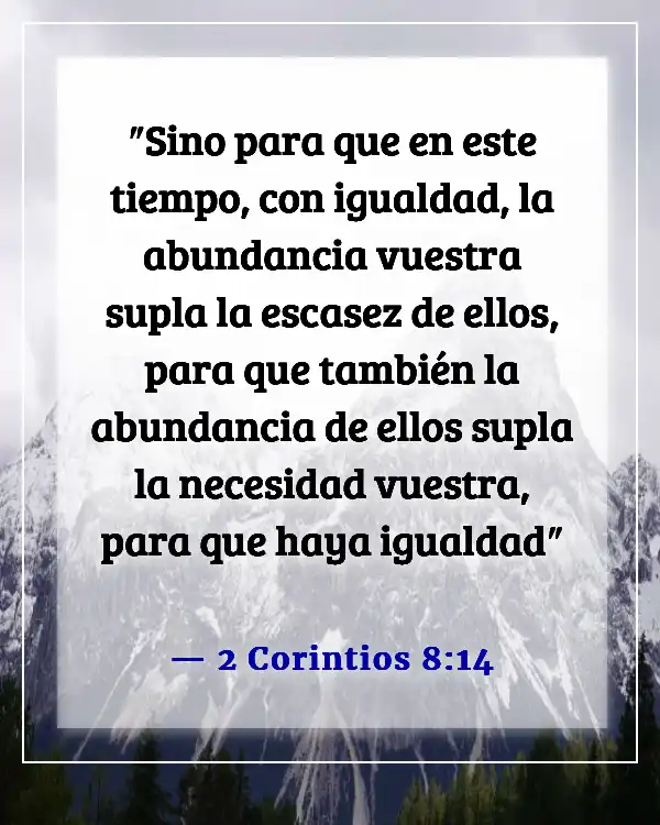 Versículo de la Biblia sobre compartir tus bendiciones con los demás (2 Corintios 8:14)