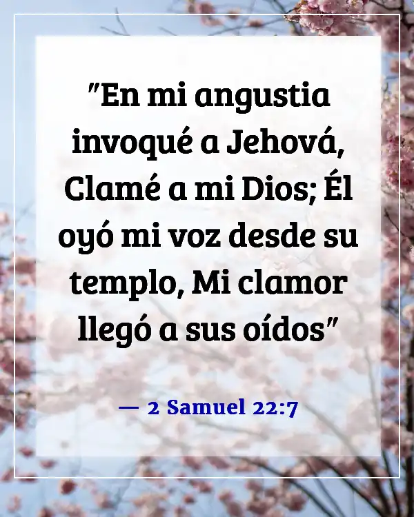 Versículos de la Biblia sobre clamar a Dios por ayuda (2 Samuel 22:7)