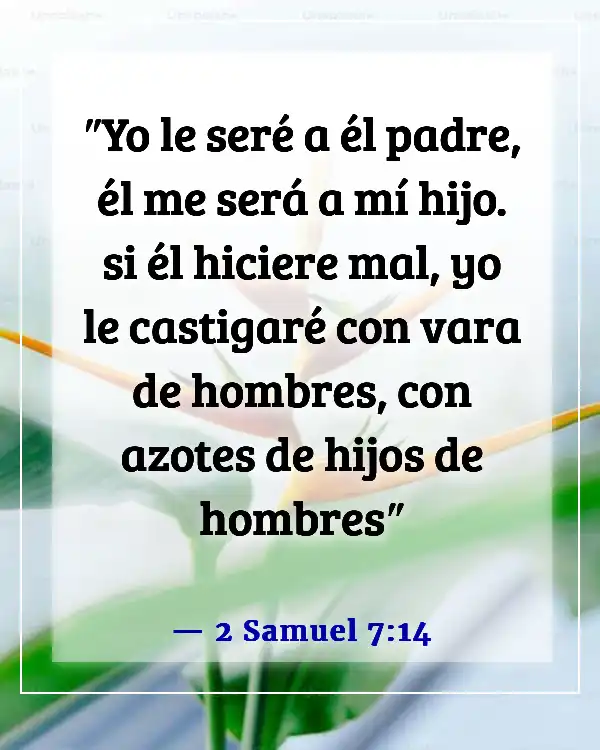 Versículo de la Biblia sobre cómo Dios disciplina a quienes ama (2 Samuel 7:14)