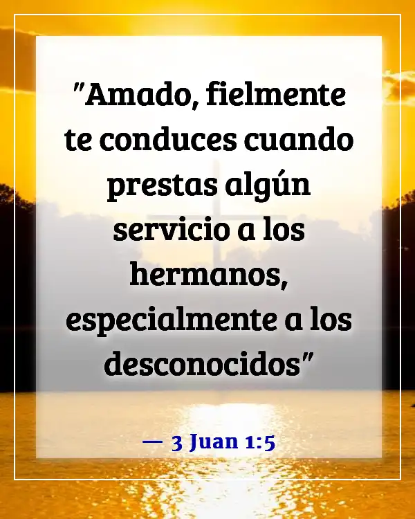 Versículos de la Biblia sobre dar la bienvenida a los visitantes en la iglesia (3 Juan 1:5)