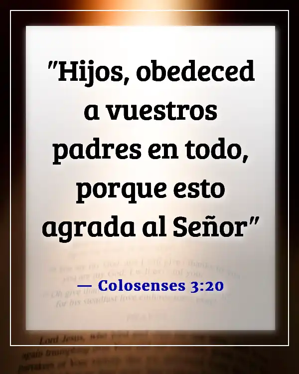 Un versículo de la Biblia sobre la familia sirviendo al Señor (Colosenses 3:20)