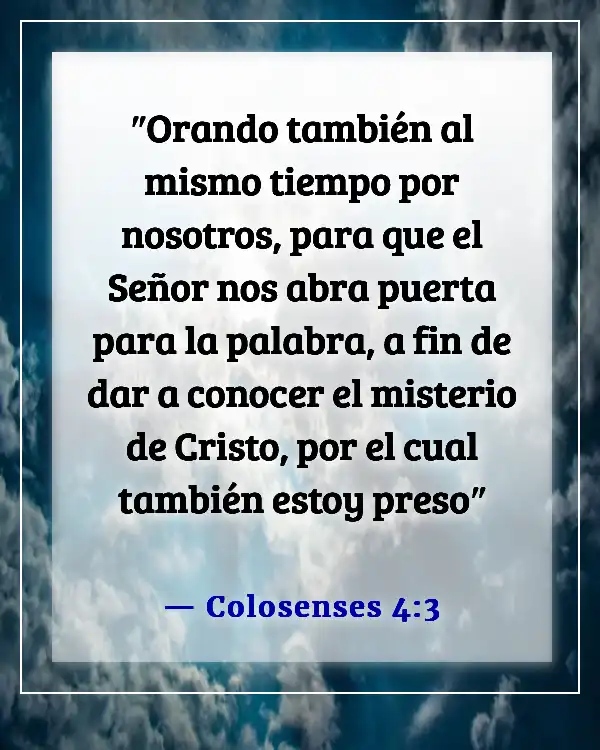 Versículos de la Biblia sobre compartir tu testimonio (Colosenses 4:3)