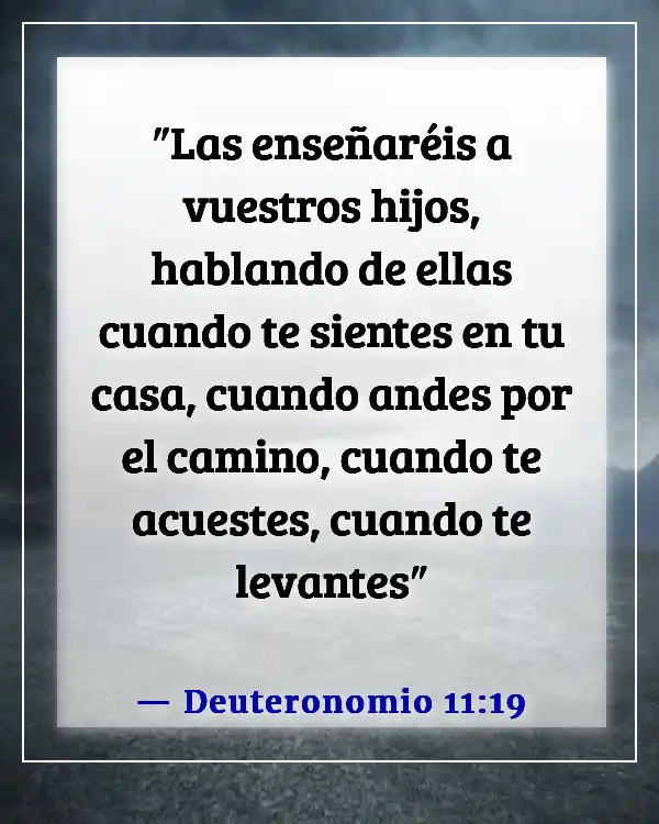 Versículos de la Biblia sobre las familias adorando juntas (Deuteronomio 11:19)