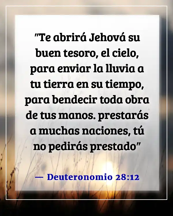 Versículo bíblico sobre pedir prestado dinero con interés (Deuteronomio 28:12)