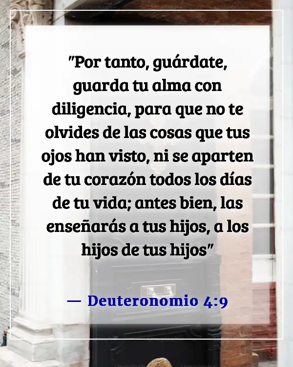 Versículos de la Biblia sobre recordar a Dios (Deuteronomio 4:9)