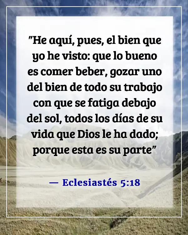 Versículos de la Biblia sobre cómo Dios quiere que disfrutemos de la vida (Eclesiastés 5:18)