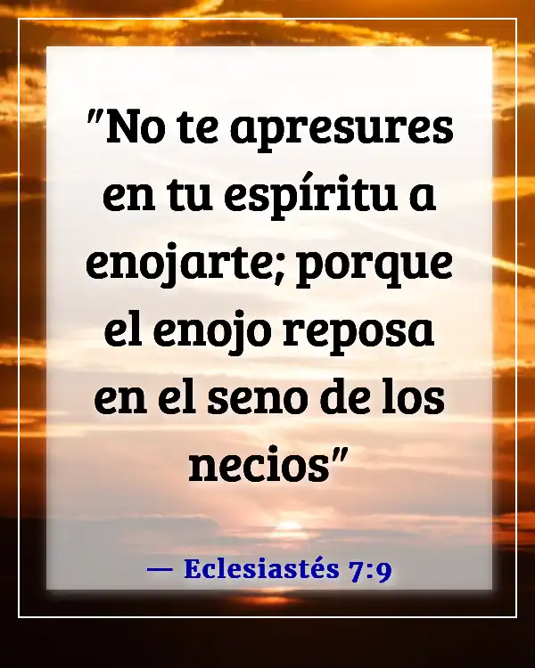 Versículos de la Biblia sobre el control de las emociones y la ira (Eclesiastés 7:9)