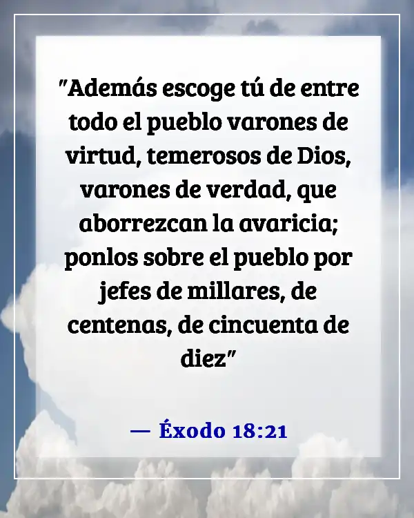 Versículos de la Biblia sobre las cualidades de liderazgo (Éxodo 18:21)