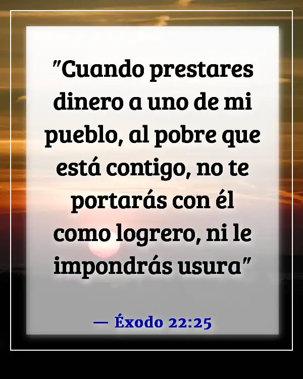 Versículo bíblico sobre pedir prestado dinero con interés (Éxodo 22:25)