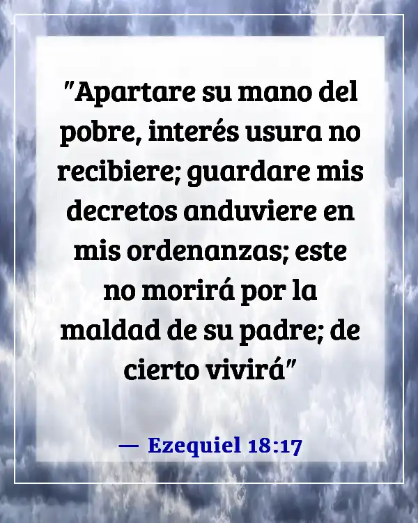 Versículo bíblico sobre pedir prestado dinero con interés (Ezequiel 18:17)