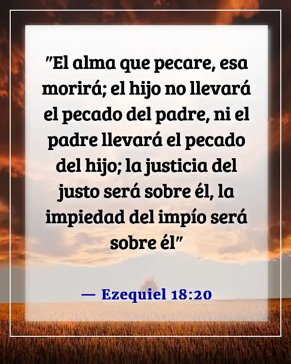 Versículos de la Biblia sobre asumir la responsabilidad de tus propias acciones (Ezequiel 18:20)