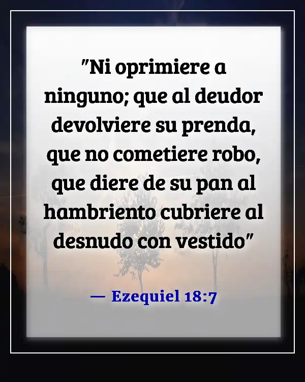 Versículo de la Biblia para alimentar a los hambrientos (Ezequiel 18:7)