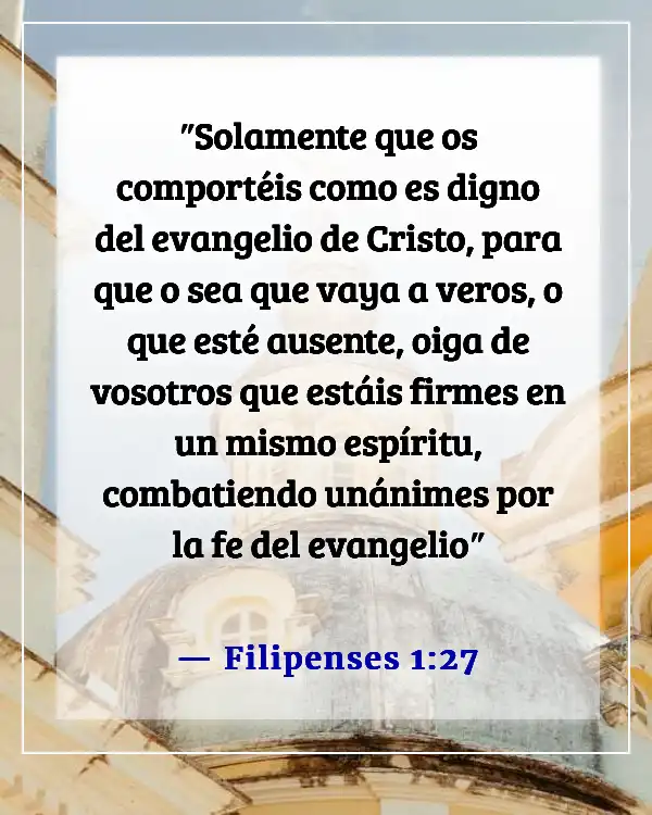 Versículos de la Biblia sobre el trabajo en equipo (Filipenses 1:27)