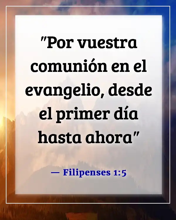 Versículo de la Biblia sobre servir en el ministerio (Filipenses 1:5)