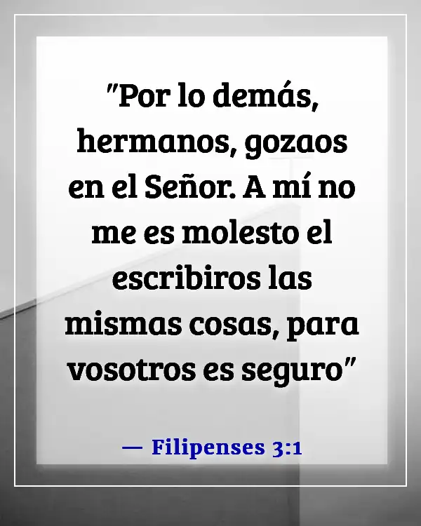 Versículos de la Biblia sobre encontrar gozo en tiempos difíciles y ser alegre (Filipenses 3:1)