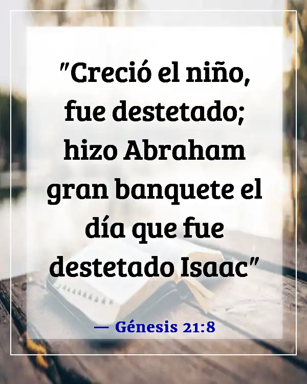 Versículo de la Biblia sobre comer y beber juntos (Génesis 21:8)