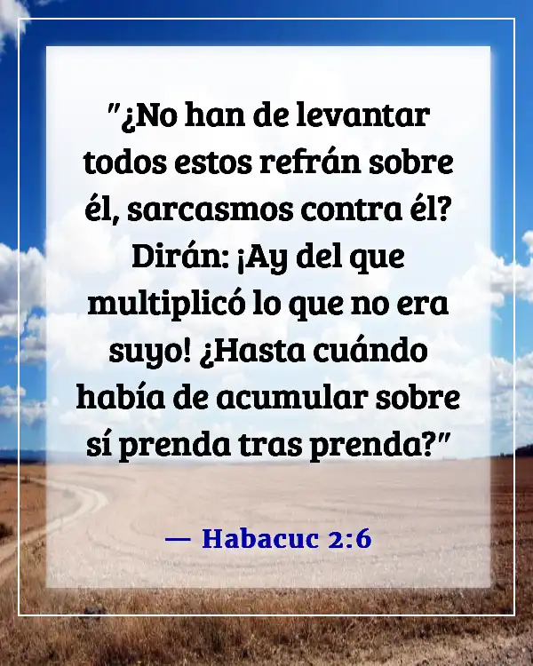 Versículo bíblico sobre pedir prestado dinero con interés (Habacuc 2:6)