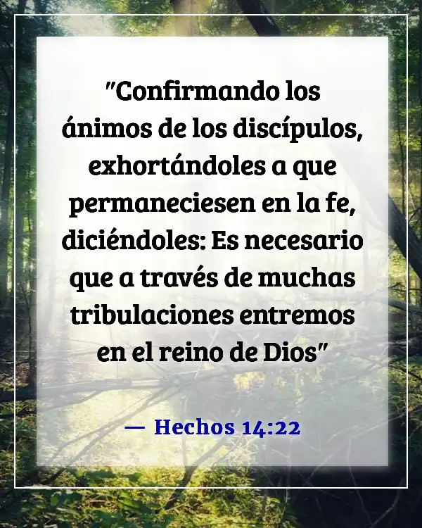 Versículo de la Biblia sobre cómo Dios disciplina a quienes ama (Hechos 14:22)