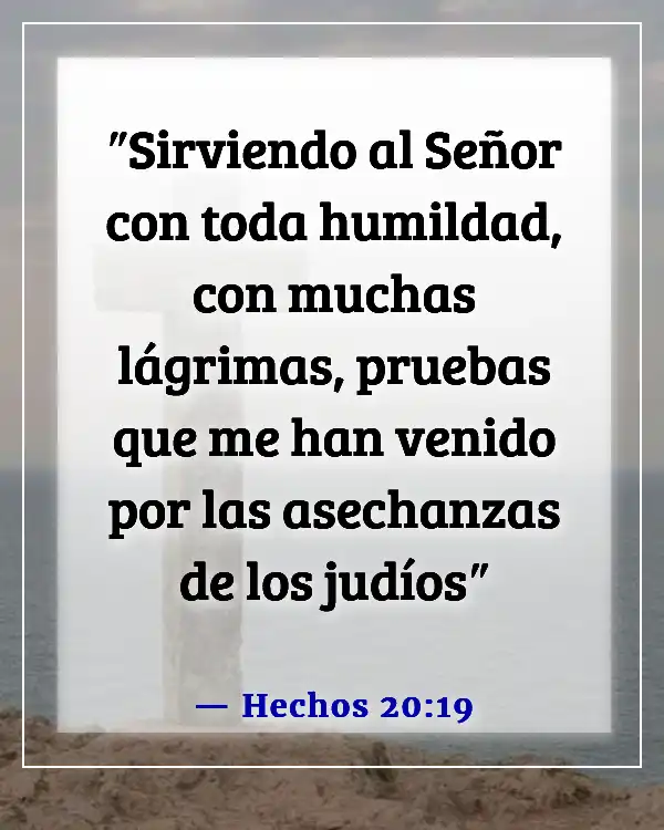 Versículo de la Biblia sobre Dios recogiendo nuestras lágrimas (Hechos 20:19)