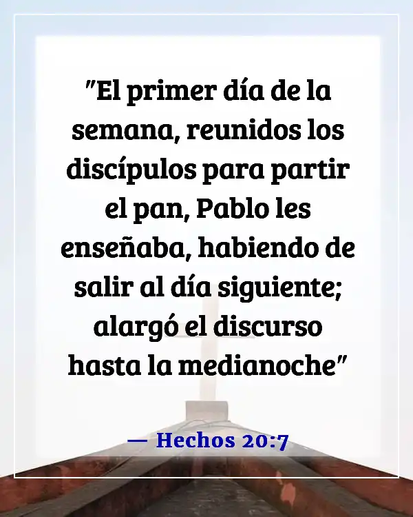 Versículos bíblicos sobre la adoración del domingo (Hechos 20:7)