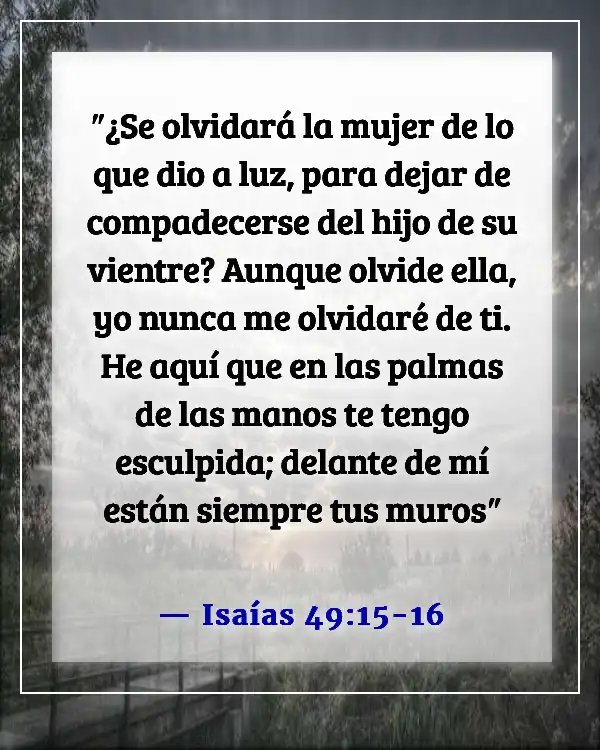 Versículos de la Biblia sobre el amor inagotable de Dios (Isaías 49:15-16)