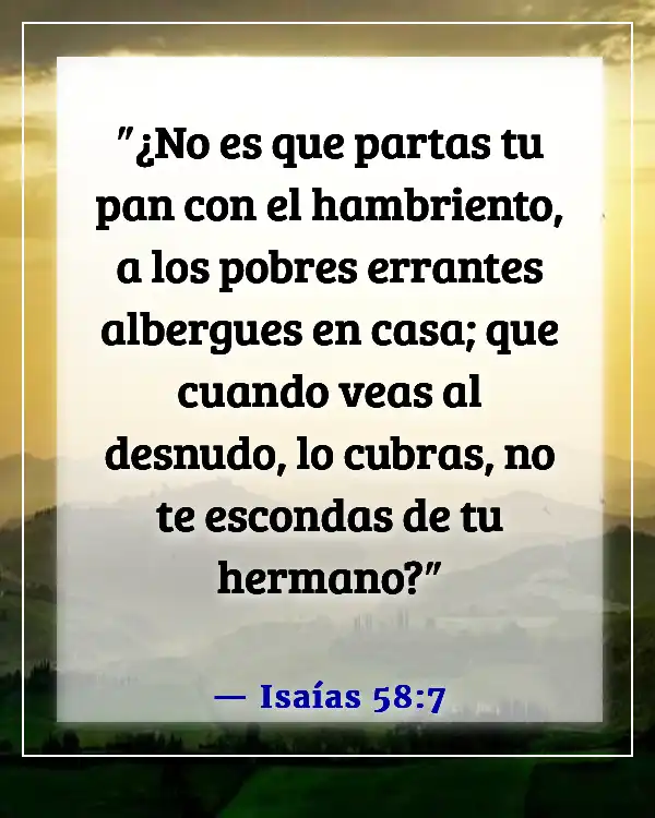 Versículos de la Biblia sobre dar la bienvenida a los visitantes en la iglesia (Isaías 58:7)