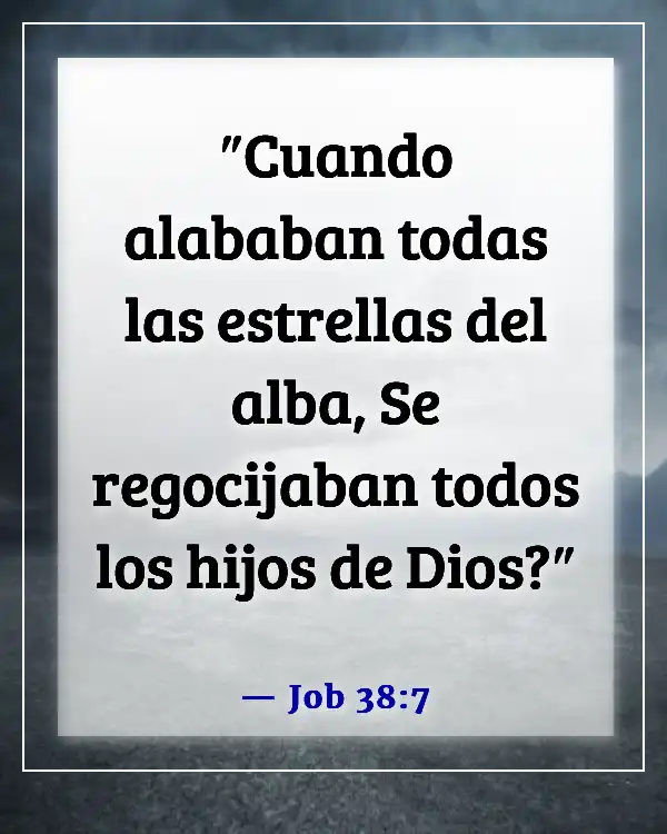 Versículos de la Biblia sobre los ángeles que se regocijan en el cielo (Job 38:7)