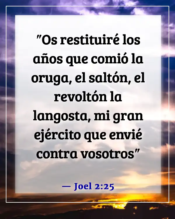 Versículos de la Biblia sobre cómo Dios convierte lo malo en bueno (Joel 2:25)