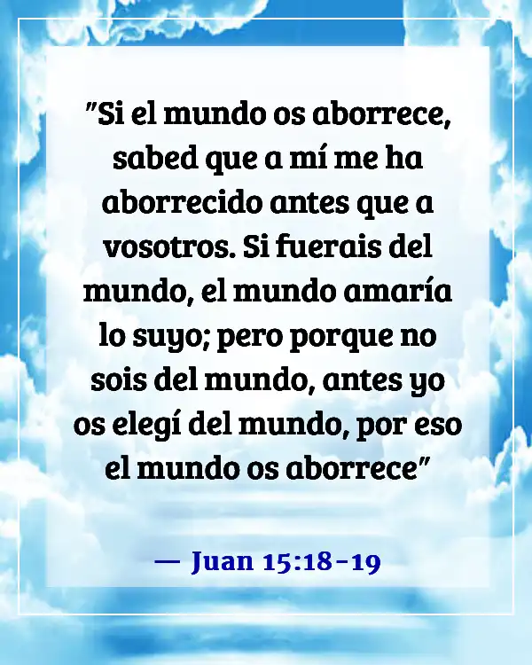 Versículo bíblico sobre pruebas y sufrimiento (Juan 15:18-19)