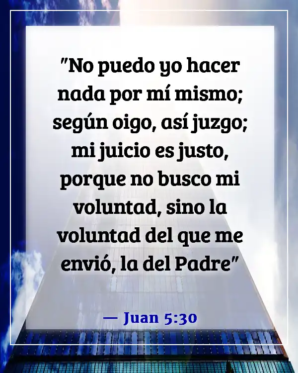 Versículos de la Biblia sobre Jesús cumpliendo la voluntad del Padre (Juan 5:30)