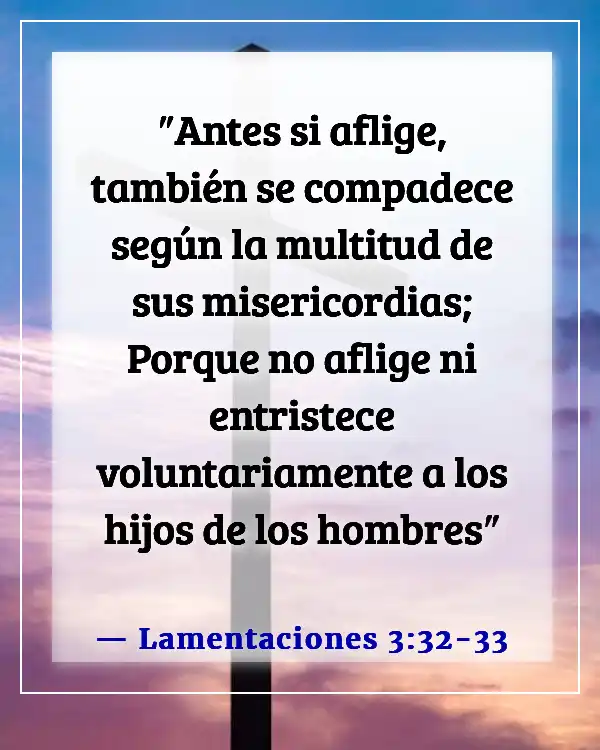 Versículos de la Biblia sobre por qué Dios permite que sucedan cosas malas (Lamentaciones 3:32-33)