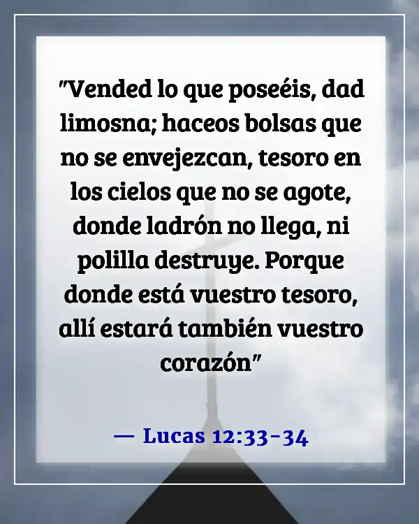 Versículo bíblico sobre perder cosas materiales (Lucas 12:33-34)