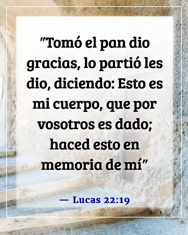 Versículo de la Biblia sobre comer y beber juntos (Lucas 22:19)