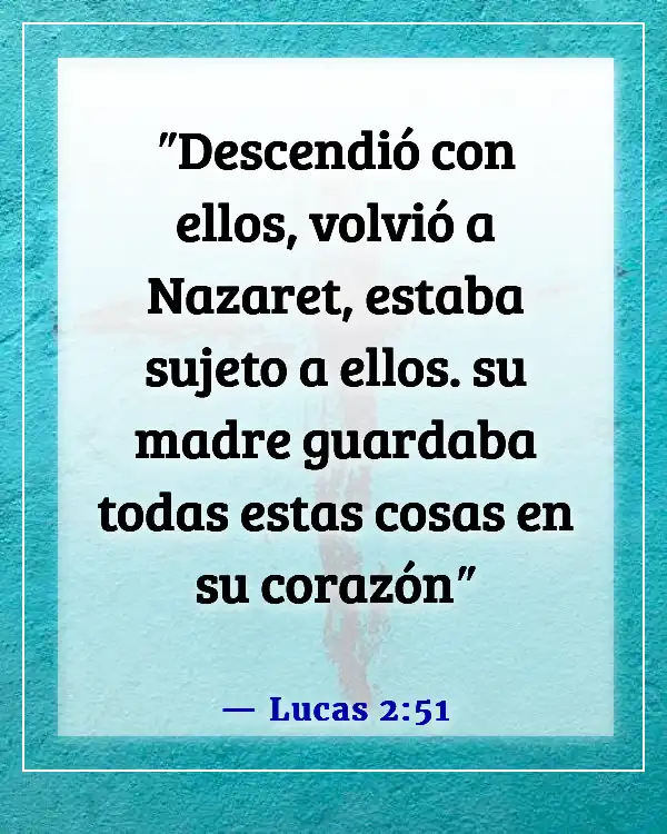 Versículos de la Biblia sobre cuidar primero de tu familia (Lucas 2:51)