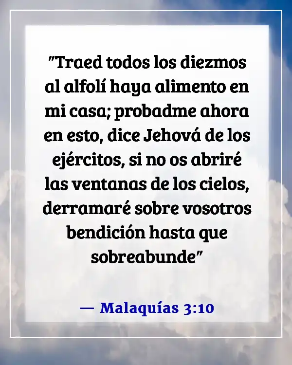 Versículo de la Biblia sobre bendiciones alimenticias (Malaquías 3:10)