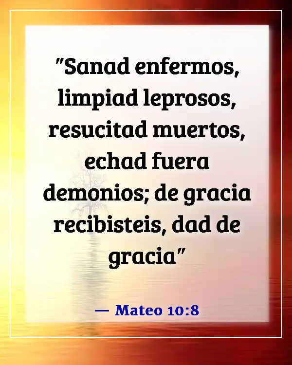 Versículos de la Biblia sobre Dios sanando a los enfermos (Mateo 10:8)