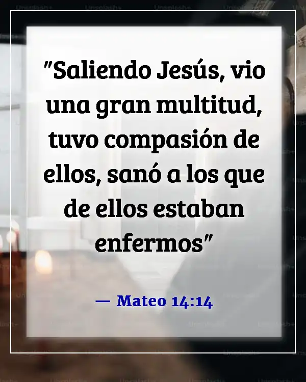 Versículos de la Biblia sobre Dios sanando a los enfermos (Mateo 14:14)