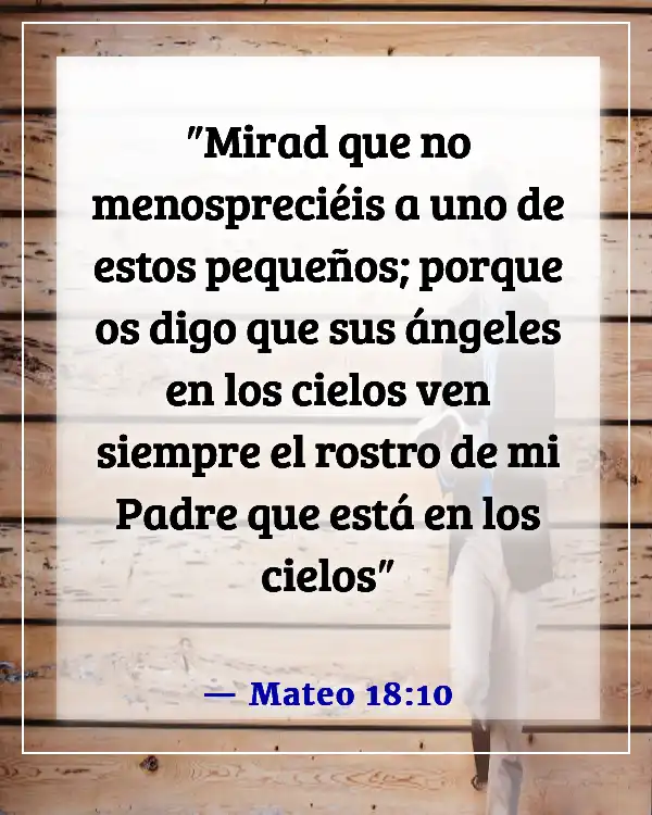 Versículos de la Biblia sobre los ángeles que se regocijan en el cielo (Mateo 18:10)